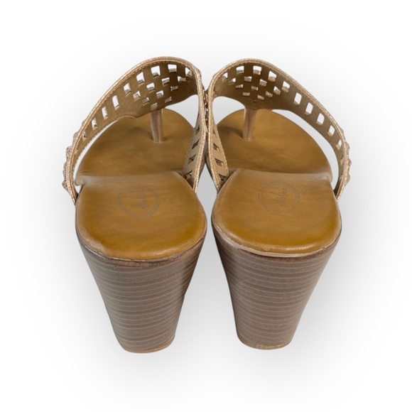 Italina ☻︎ Sparkly Baguette Crystal Wedge Heeled Sandals ☻︎ Rose Gold ☻︎ 7.5M - Picture 3 of 16